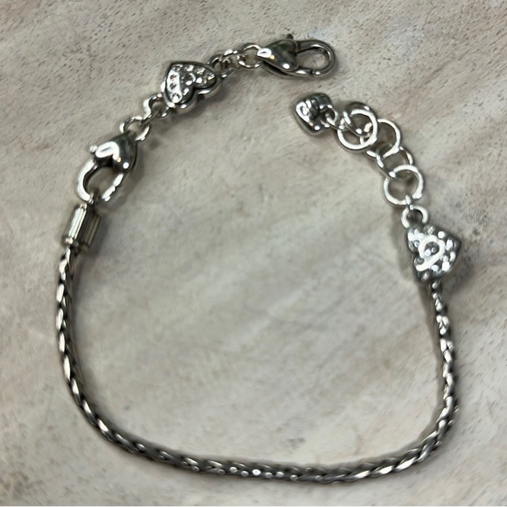 Brighton charm bracelet silver with duo hearts